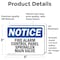 Signmission Fire Alarm Control Panel Sprinkler Main Valve, 5 in W x Rectangle, Vinyl Decal OS-2PACK-NS-D-35-L-12523 - alternate 5